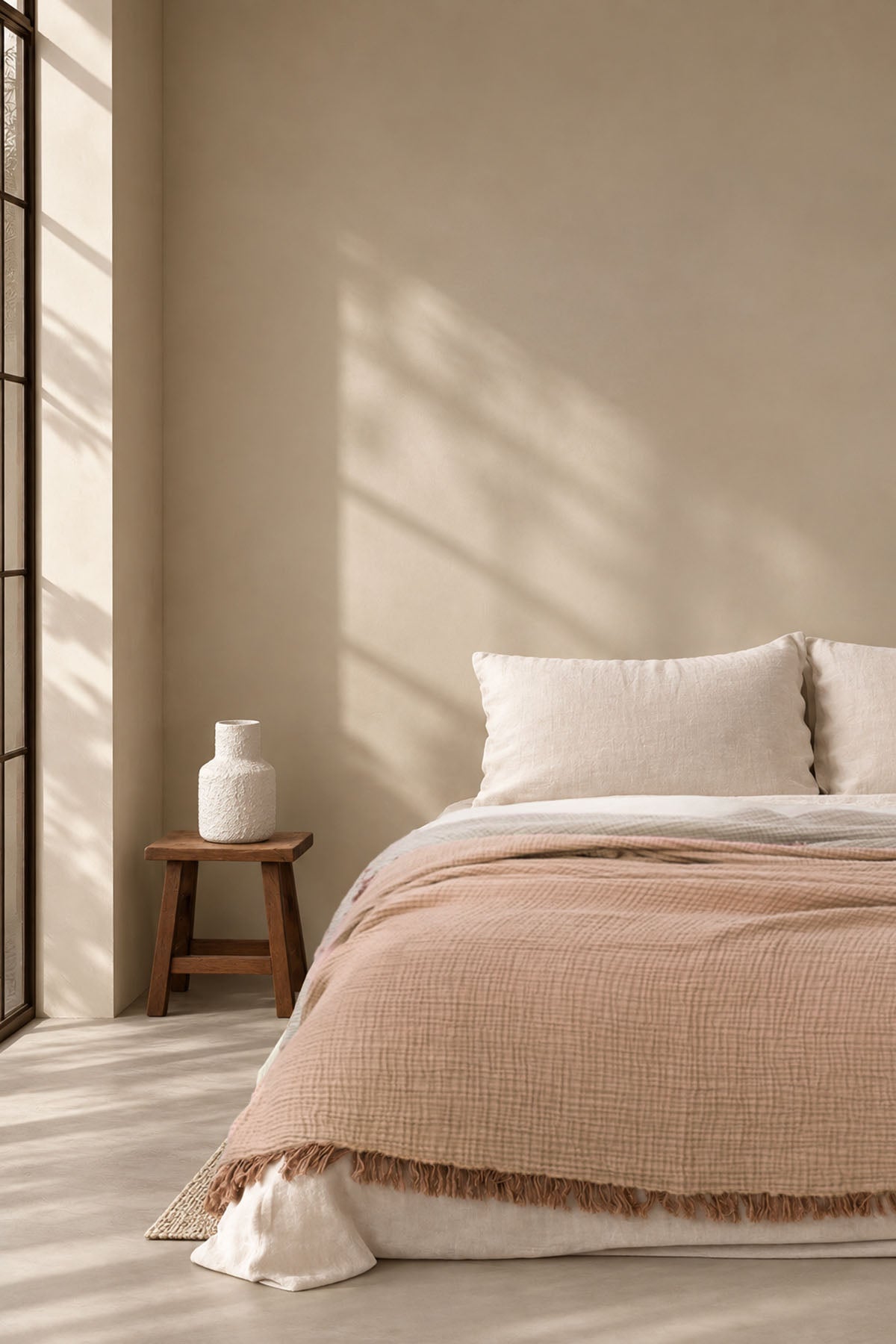 Cocoon Bedspread Tan-Coffe Mist