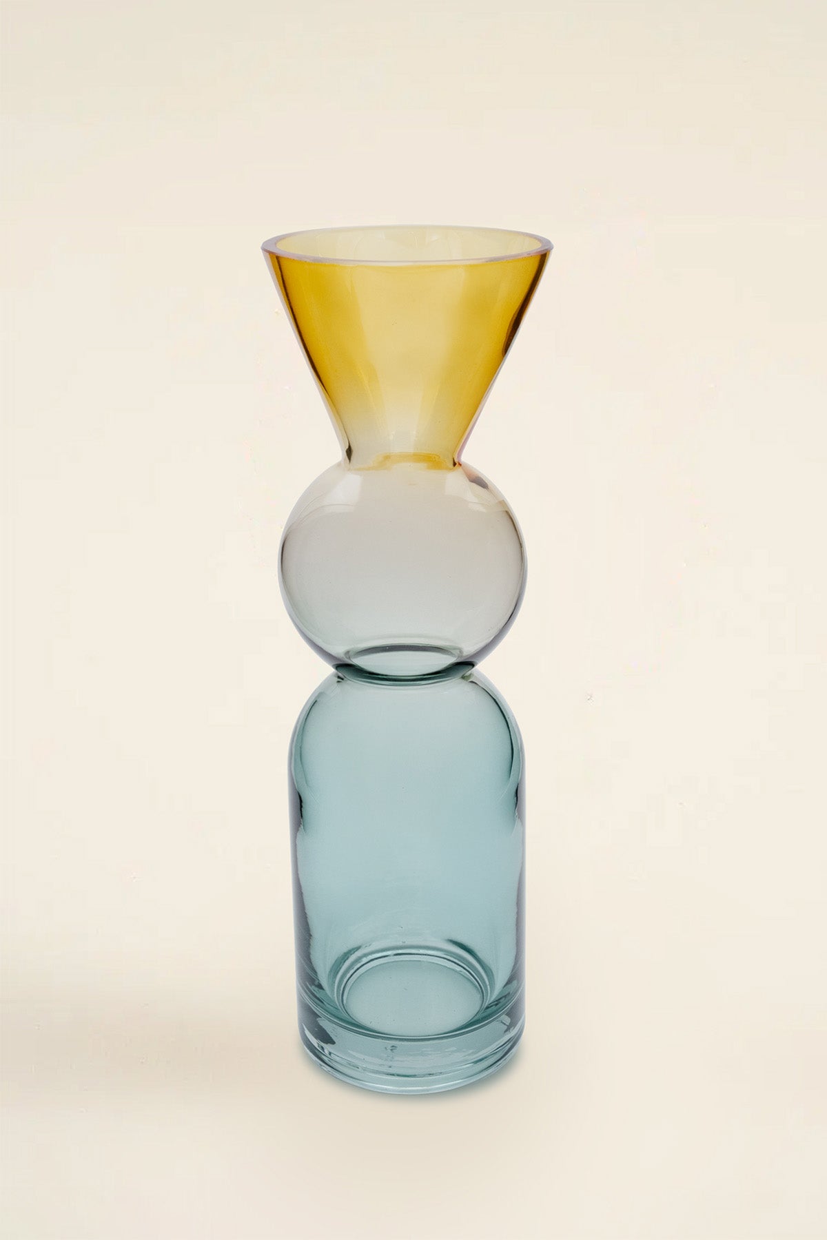 Renkli Katmanlı Cam Vazo Mavi 9x9x29 cm