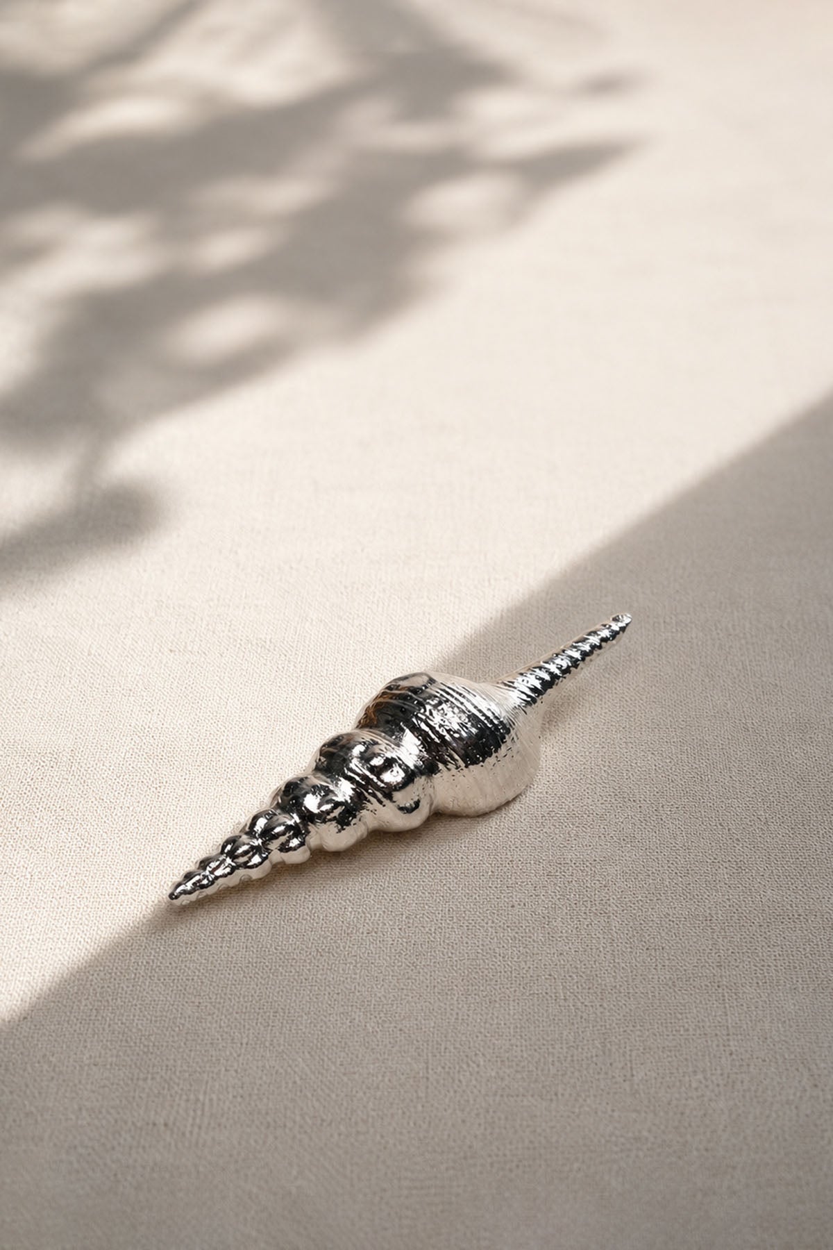 Seashell Shaped Metal Decorative Object Silver 9 cm