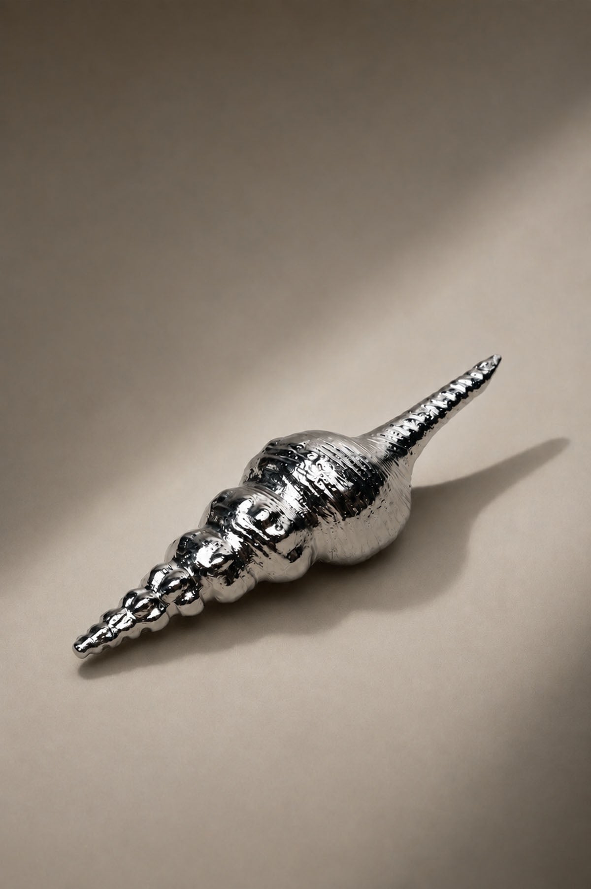 Seashell Shaped Metal Decorative Object Silver 9 cm