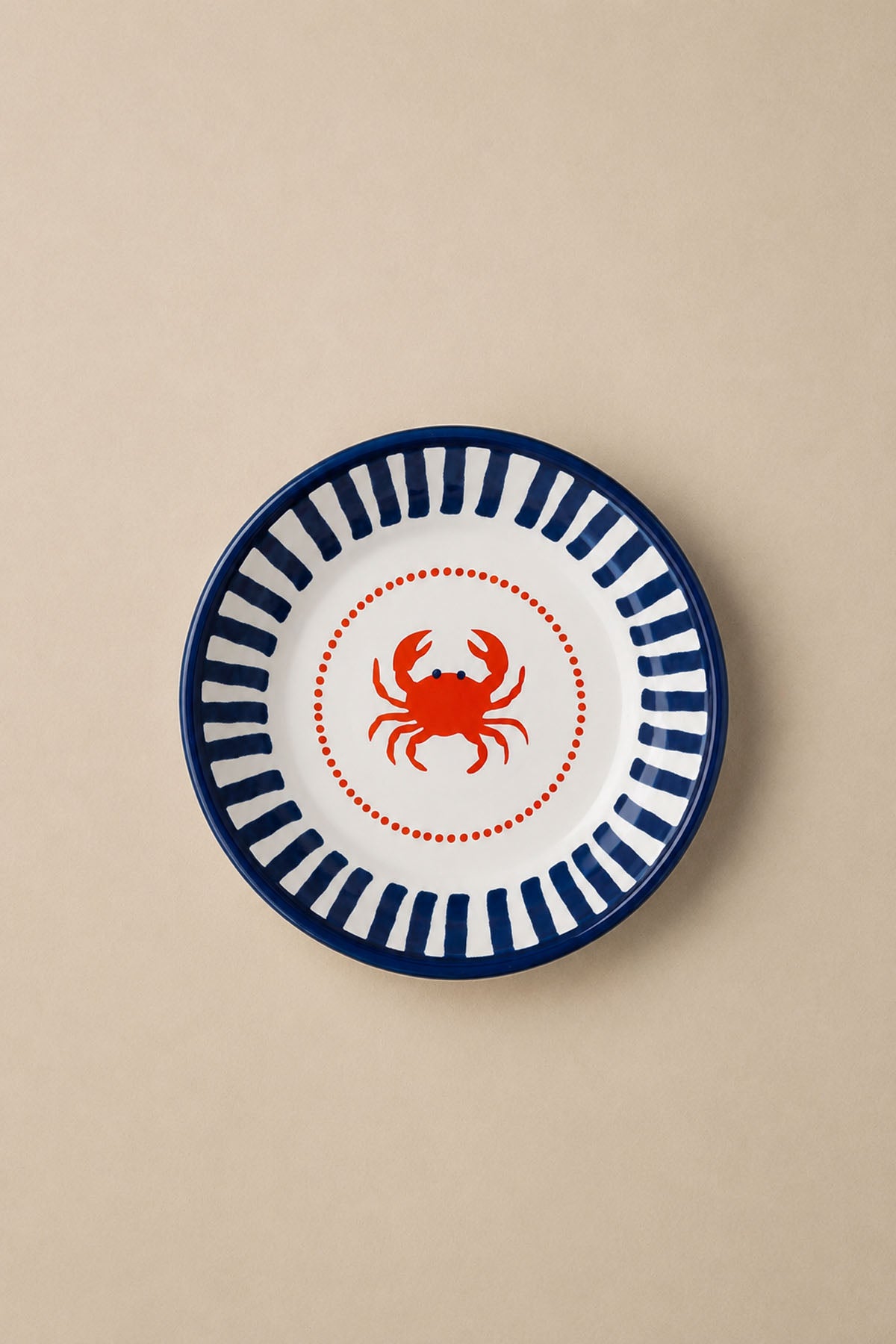 Yengeç Desen Emaye Meze, Sunum Tabağı 18 × 2,5 cm