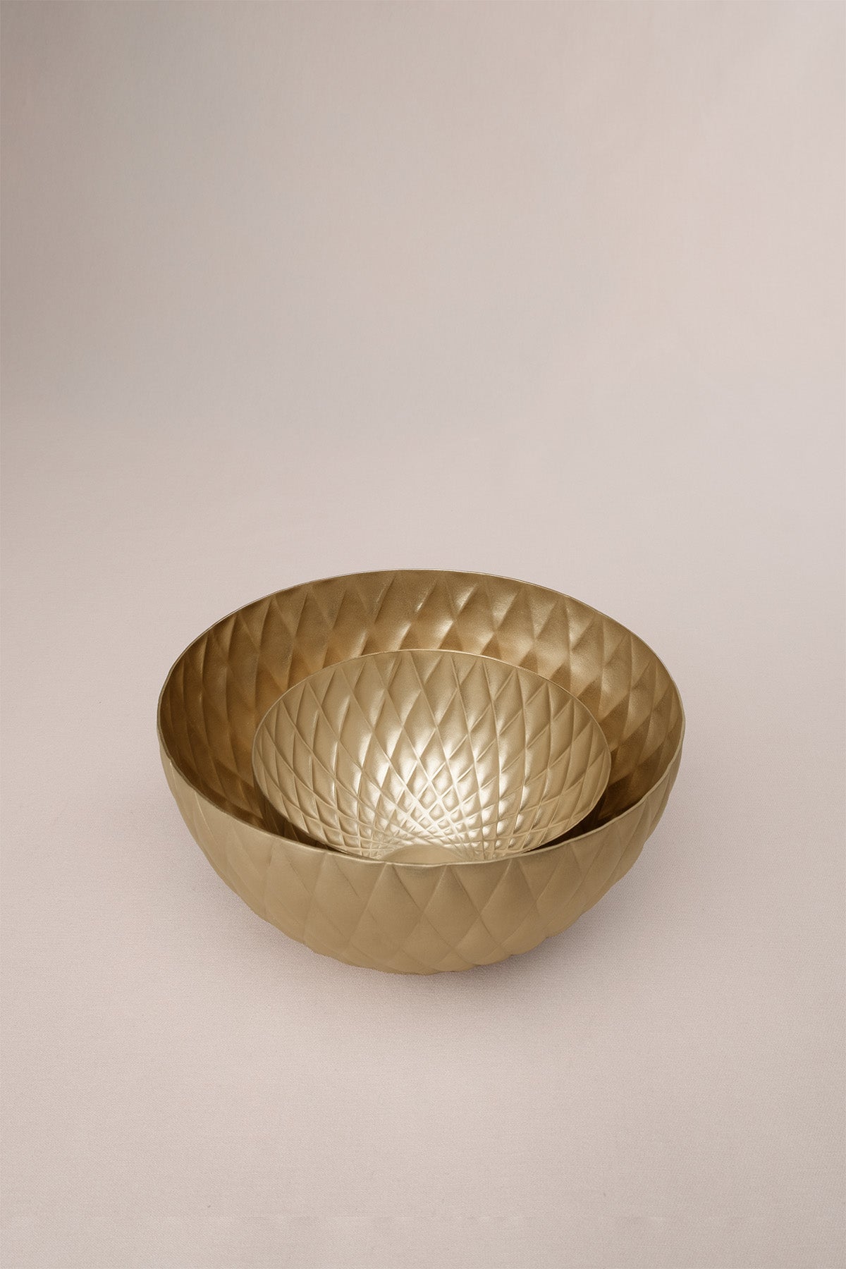 Zikzak Çizgili Mat Pirinç Dekoratif Obje Gold 14x7 cm