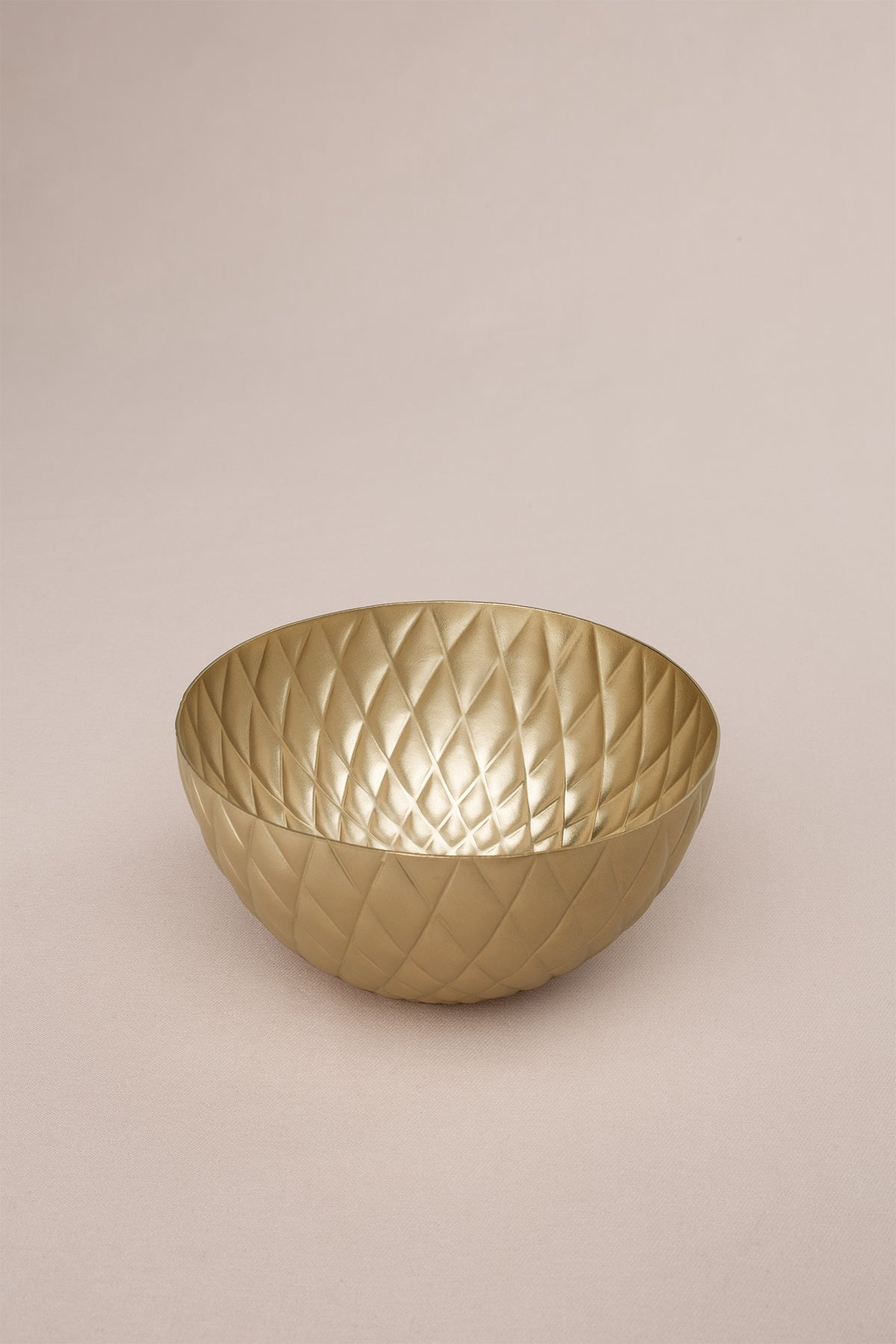 Zikzak Çizgili Mat Pirinç Dekoratif Obje Gold 18x9 cm