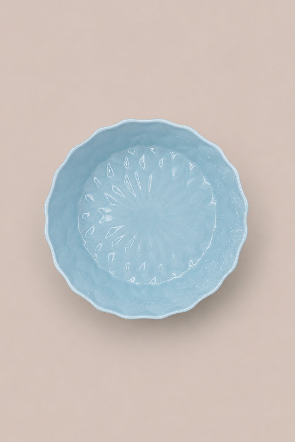 Kristal Desenli Stoneware Servis Kasesi / Sunum Tabağı Mavi 21,5 x 7 cm