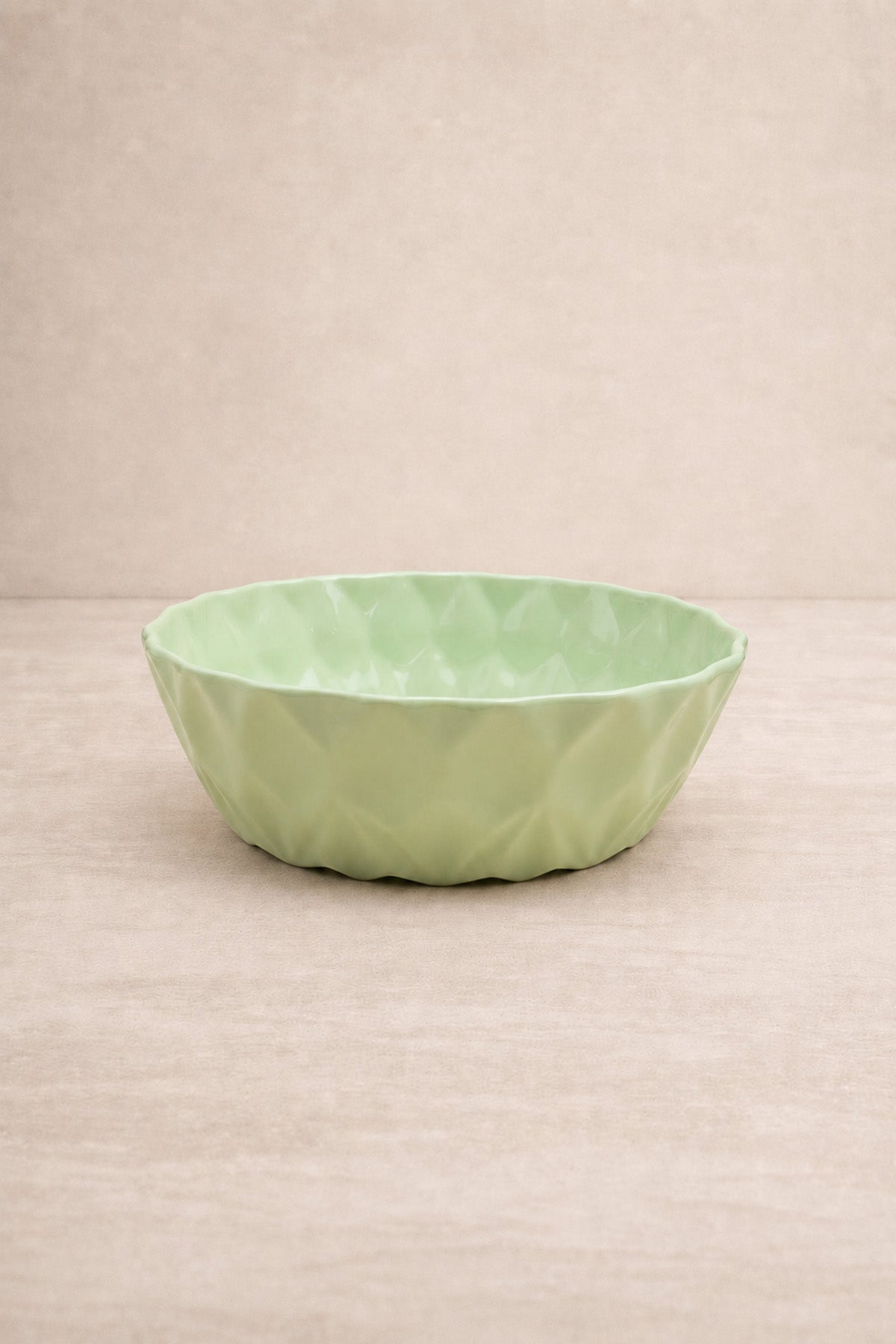 Kristal Desenli Stoneware Servis Kasesi / Sunum Tabağı Yeşil  21,5 x 7 cm