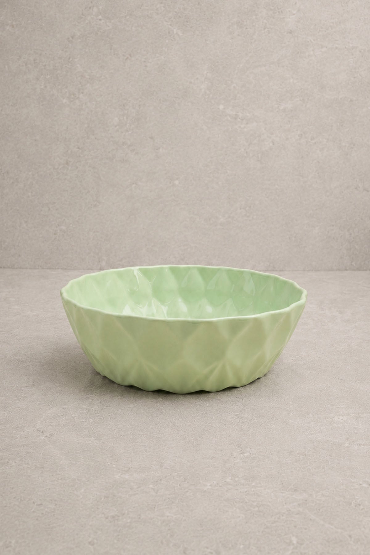 Kristal Desenli Stoneware Servis Kasesi / Sunum Tabağı Yeşil  21,5 x 7 cm