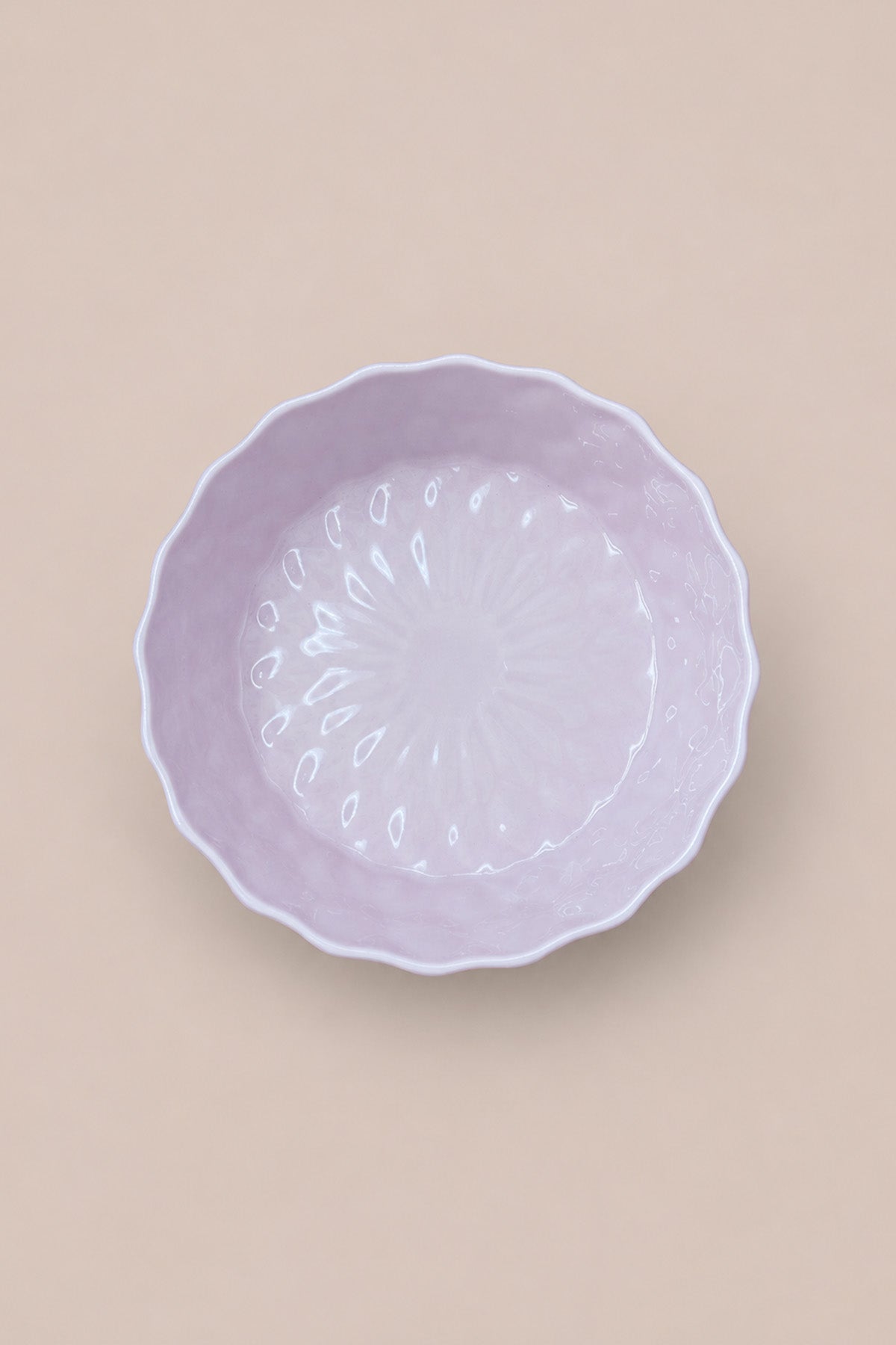 Kristal Desenli Stoneware Servis Kasesi / Sunum Tabağı Pembe 21,5 x 7 cm