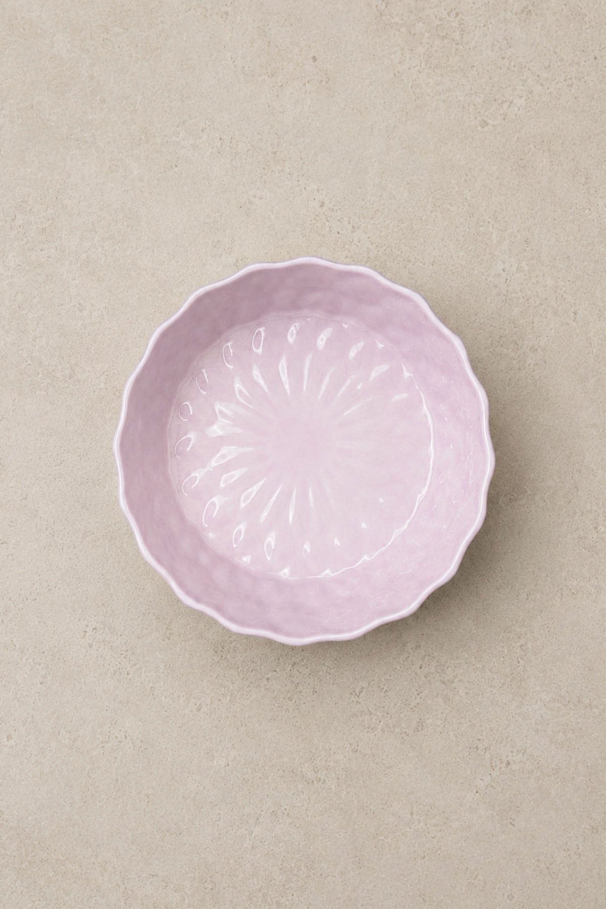 Kristal Desenli Stoneware Servis Kasesi / Sunum Tabağı Pembe 21,5 x 7 cm