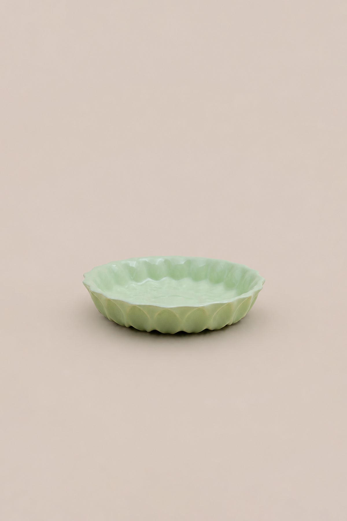 Kristal Desenli Stoneware Servis / Meze Tabağı Yeşil 12,5 x 2,5 cm