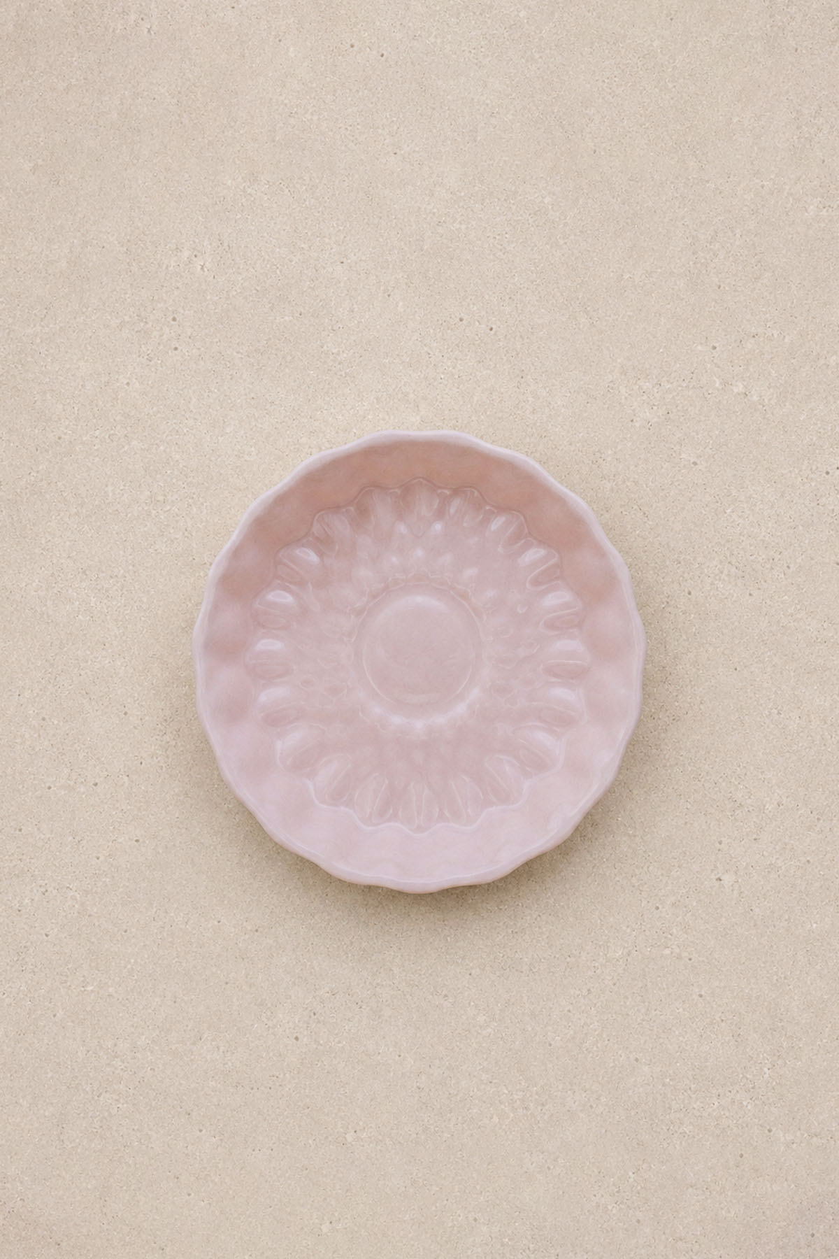 Kristal Desenli Stoneware Servis / Meze Tabağı Pembe 12,5 x 2,5 cm
