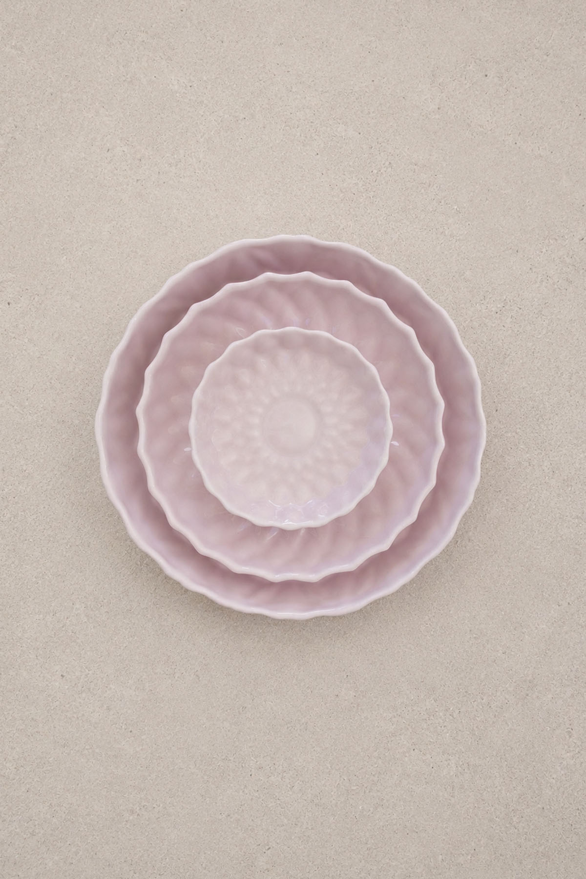Kristal Desenli Stoneware Servis / Meze Tabağı Pembe 12,5 x 2,5 cm