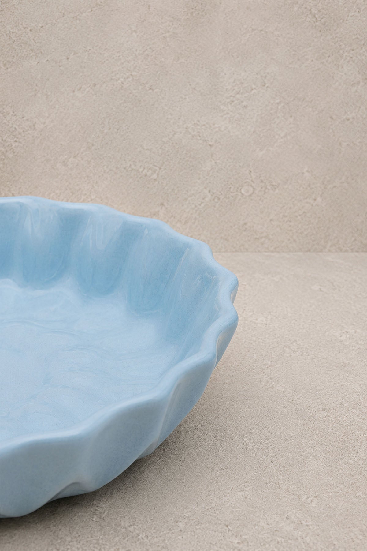 Kristal Desenli Stoneware Servis / Meze Tabağı Mavi 12,5 x 2,5 cm