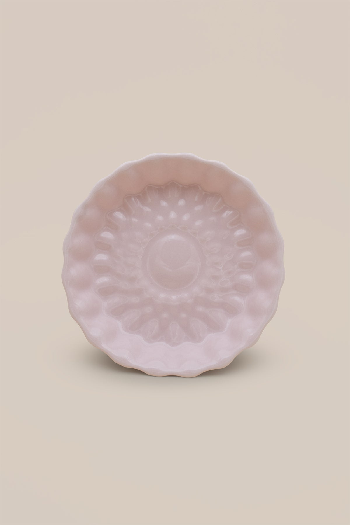Kristal Desenli Stoneware Servis / Meze Tabağı Pembe 12,5 x 2,5 cm