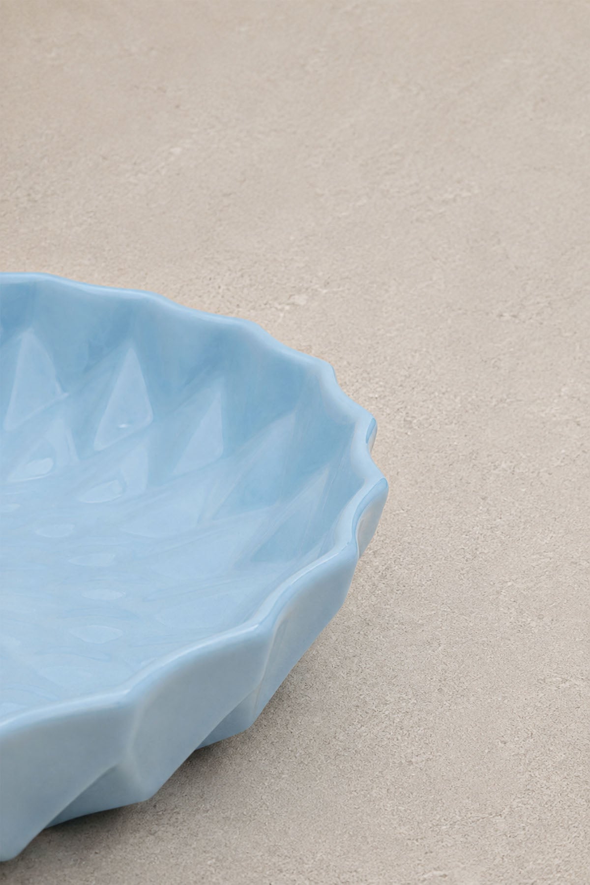 Kristal Desenli Stoneware Servis Tabağı Mavi 19 x 3,3 cm