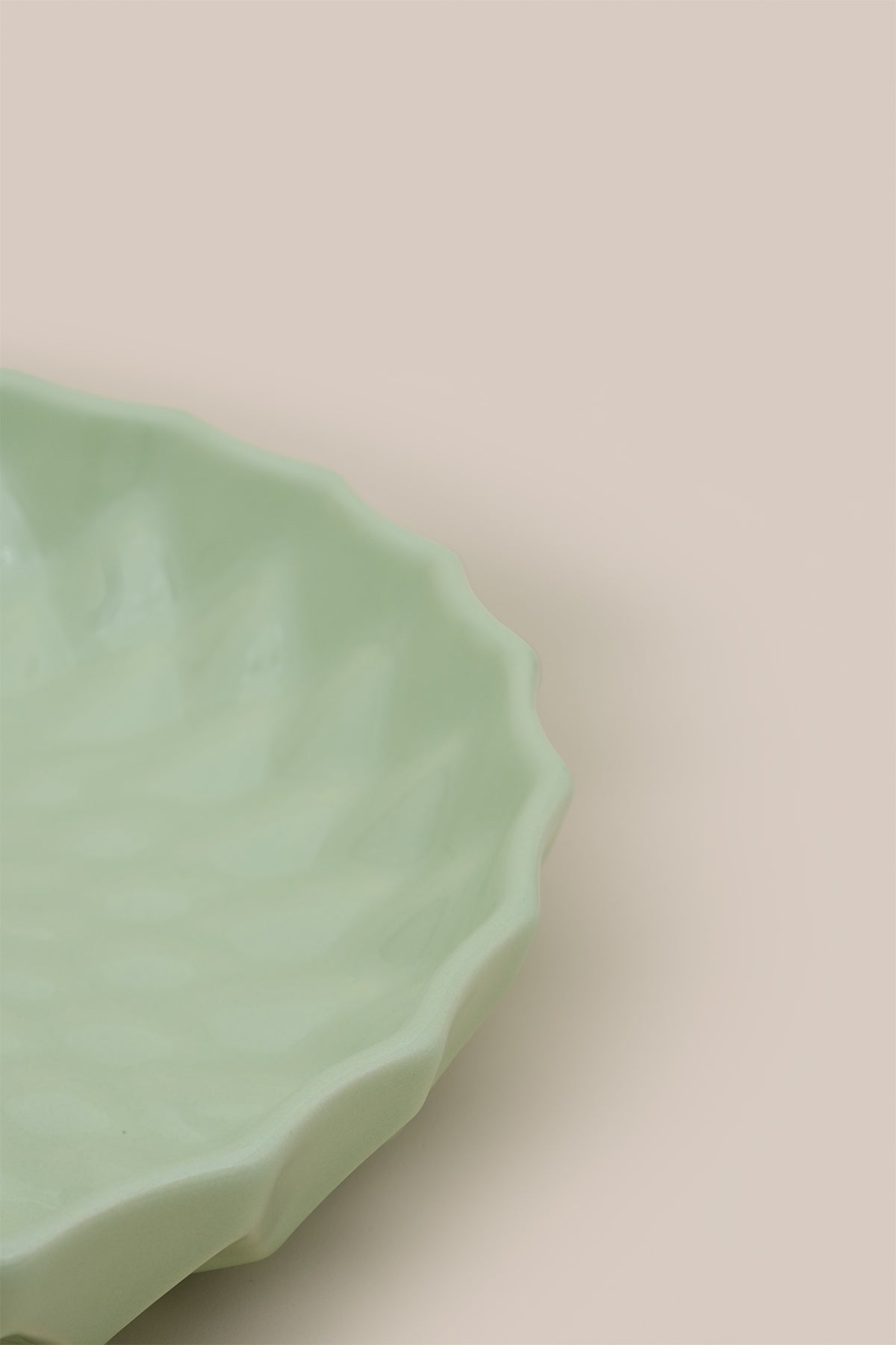 Kristal Desenli Stoneware Servis Tabağı Yeşil 19 x 3,3 cm