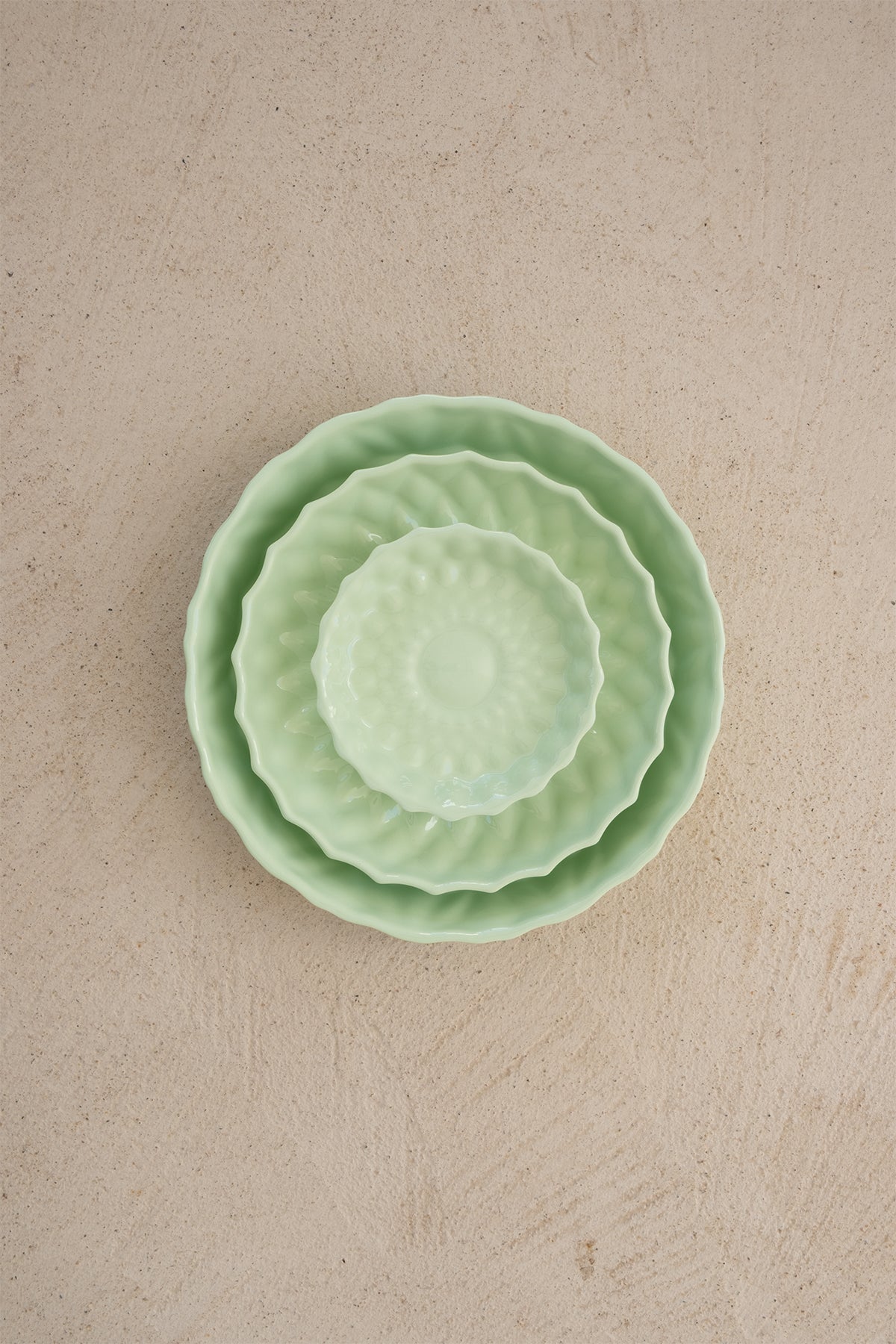 Kristal Desenli Stoneware Servis Tabağı Yeşil 19 x 3,3 cm