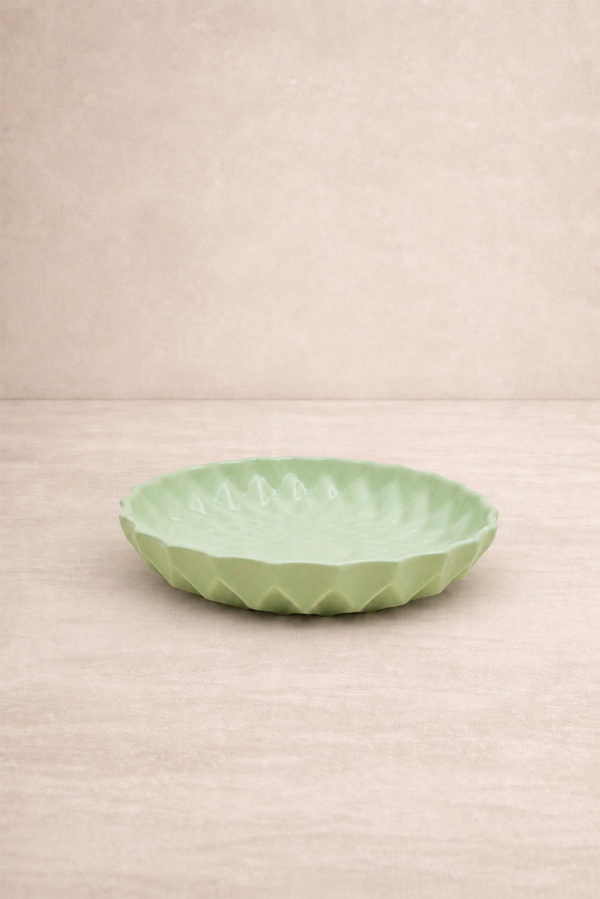 Kristal Desenli Stoneware Servis Tabağı Yeşil 19 x 3,3 cm