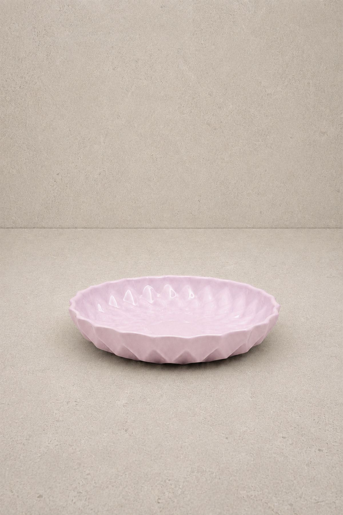 Kristal Desenli Stoneware Servis Tabağı Pembe 19 x 3,3 cm