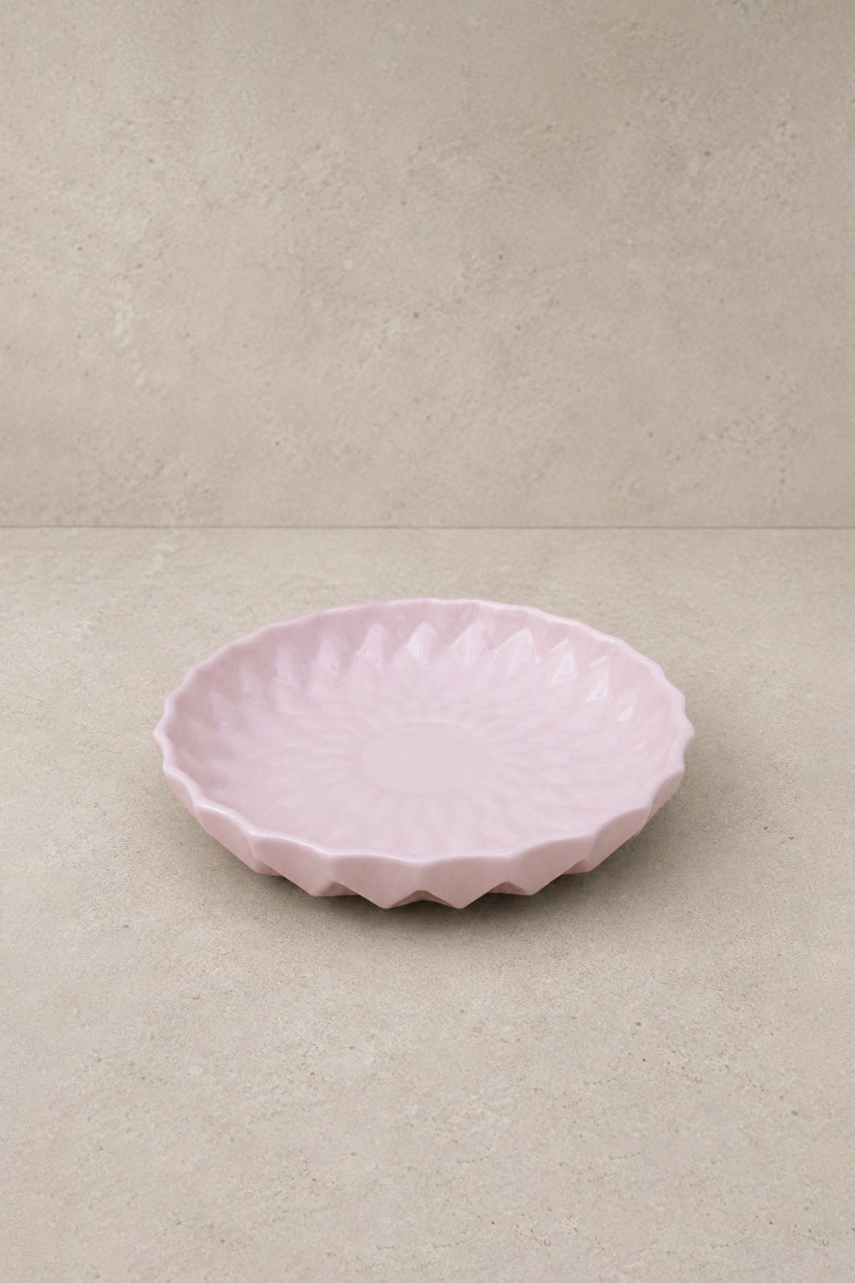 Kristal Desenli Stoneware Servis Tabağı Pembe 19 x 3,3 cm