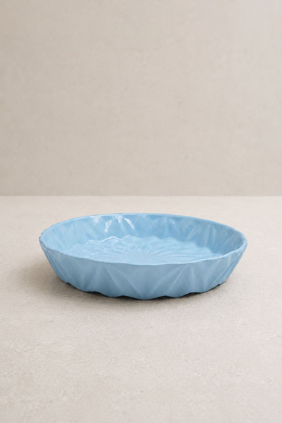 Kristal Desenli Stoneware Servis Tabağı Mavi 23,5 x 4 cm