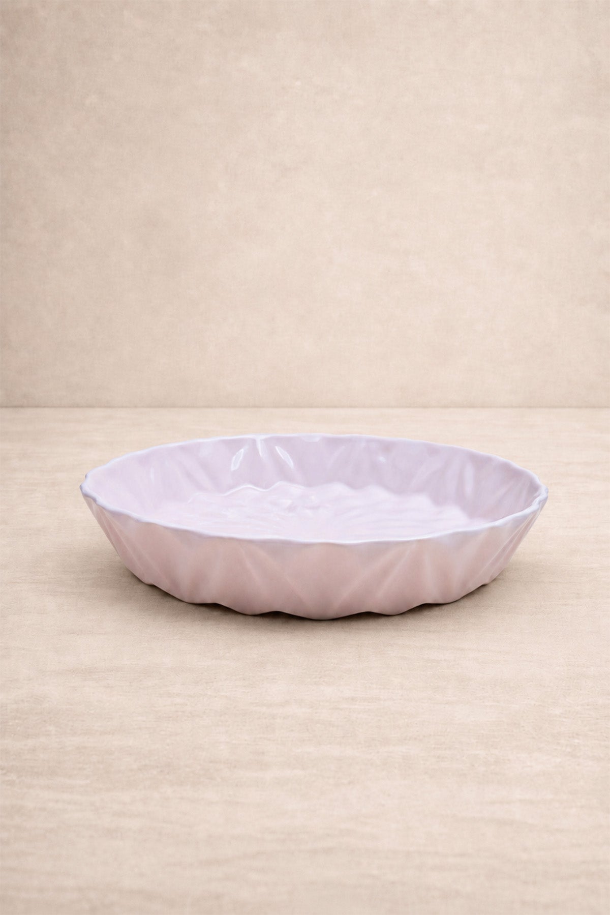 Kristal Desenli Stoneware Servis Tabağı Pembe 23,5 x 4 cm