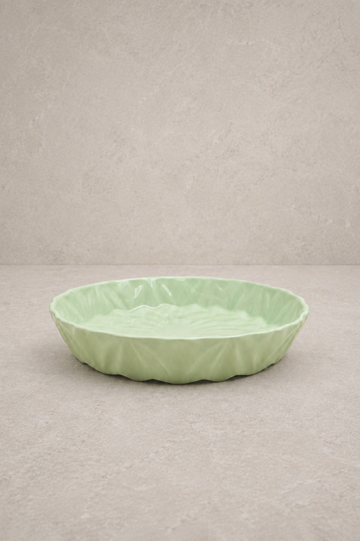 Kristal Desenli Stoneware Servis Tabağı Yeşil 23,5 x 4 cm