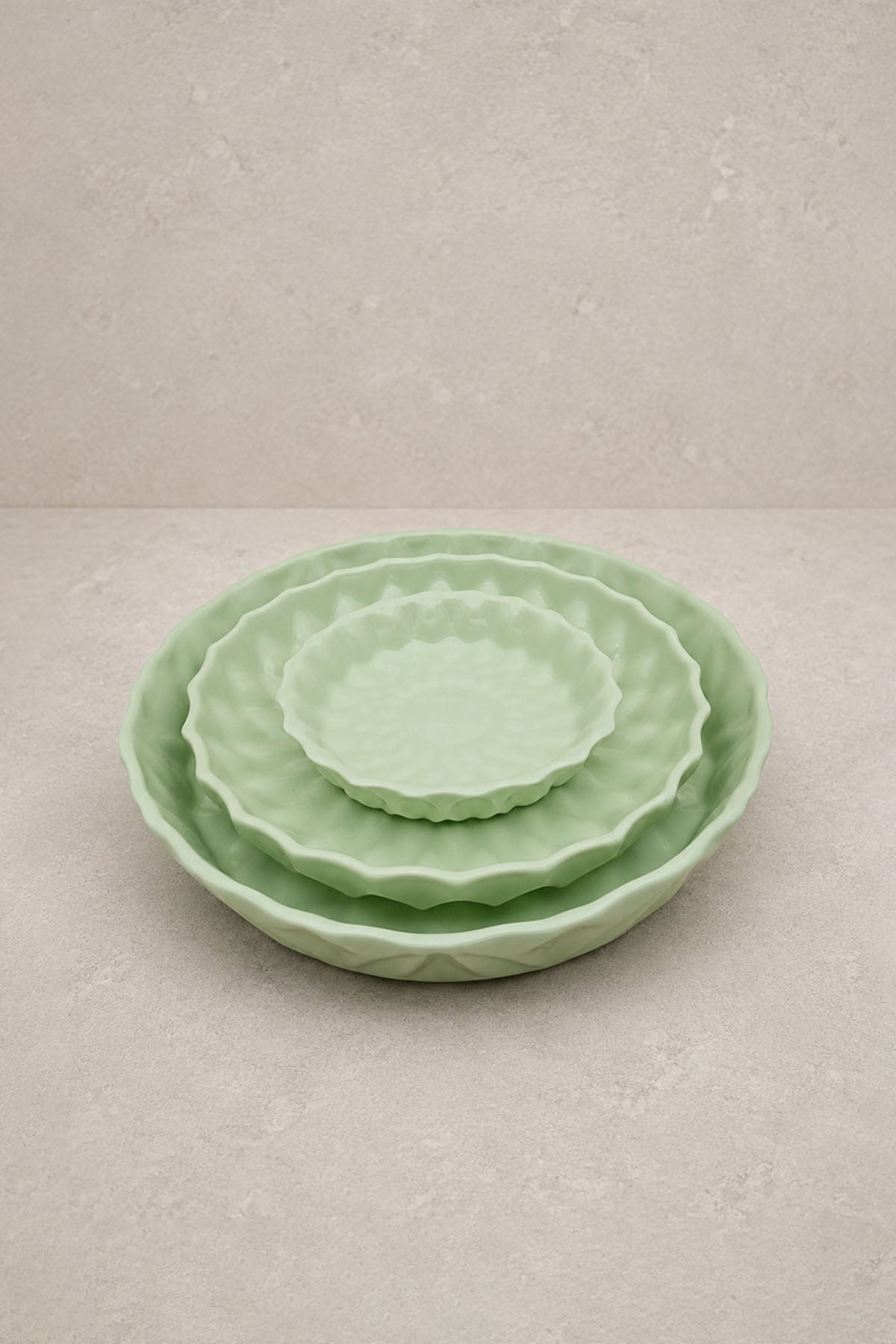 Kristal Desenli Stoneware Servis Tabağı Yeşil 23,5 x 4 cm