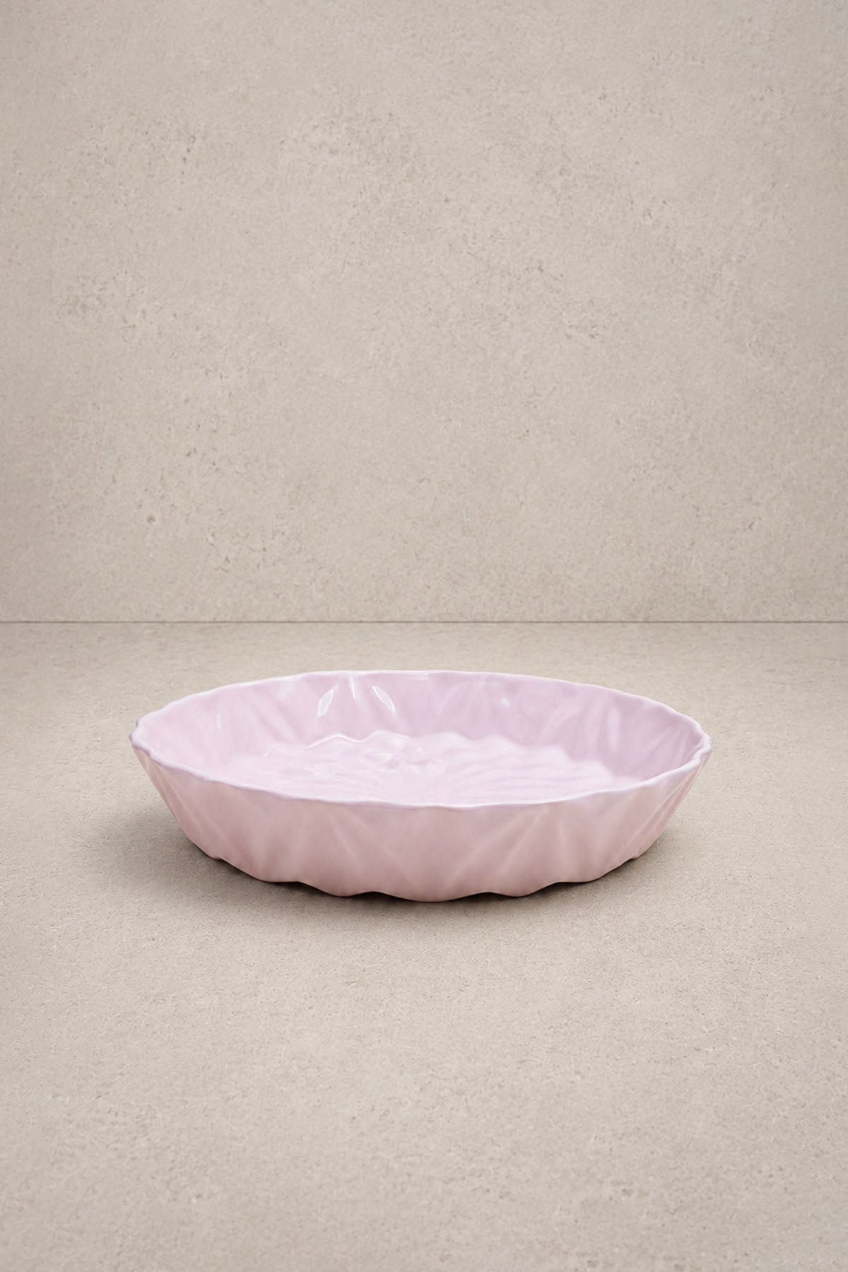 Kristal Desenli Stoneware Servis Tabağı Pembe 23,5 x 4 cm
