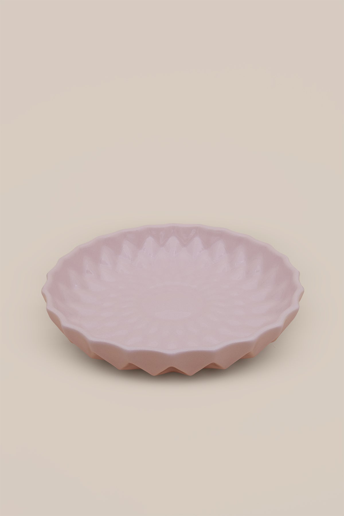 Kristal Desenli Stoneware Servis Tabağı Pembe 23,5 x 4 cm