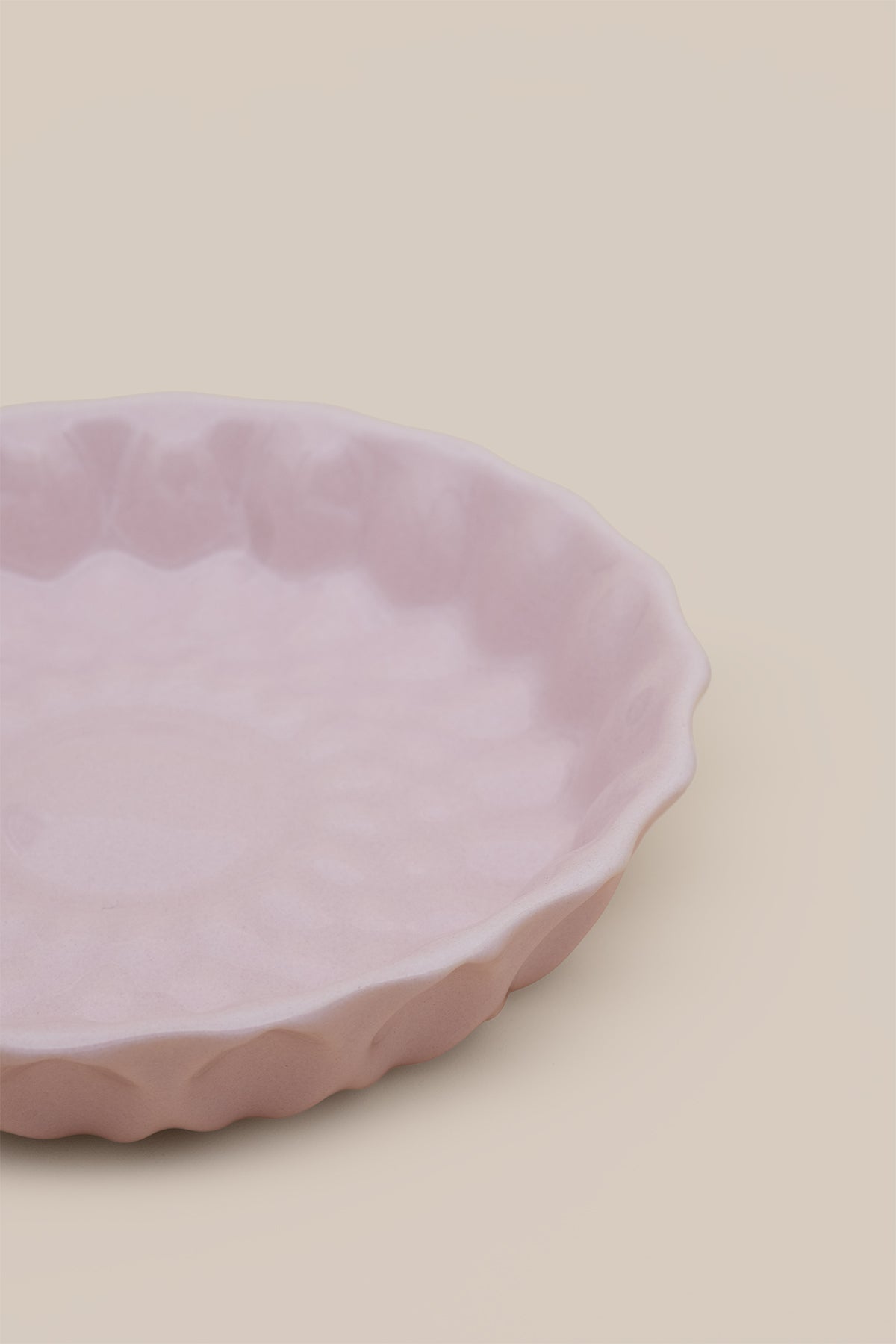 Kristal Desenli Stoneware Servis Tabağı Pembe 23,5 x 4 cm