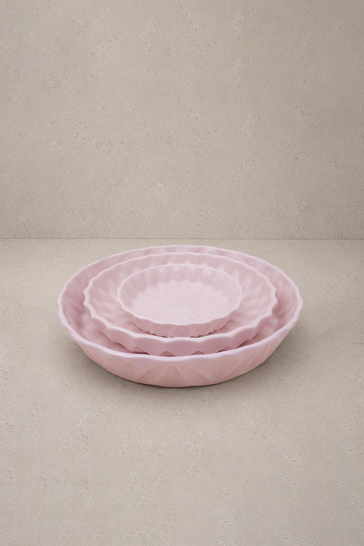 Kristal Desenli Stoneware Servis Tabağı Pembe 23,5 x 4 cm