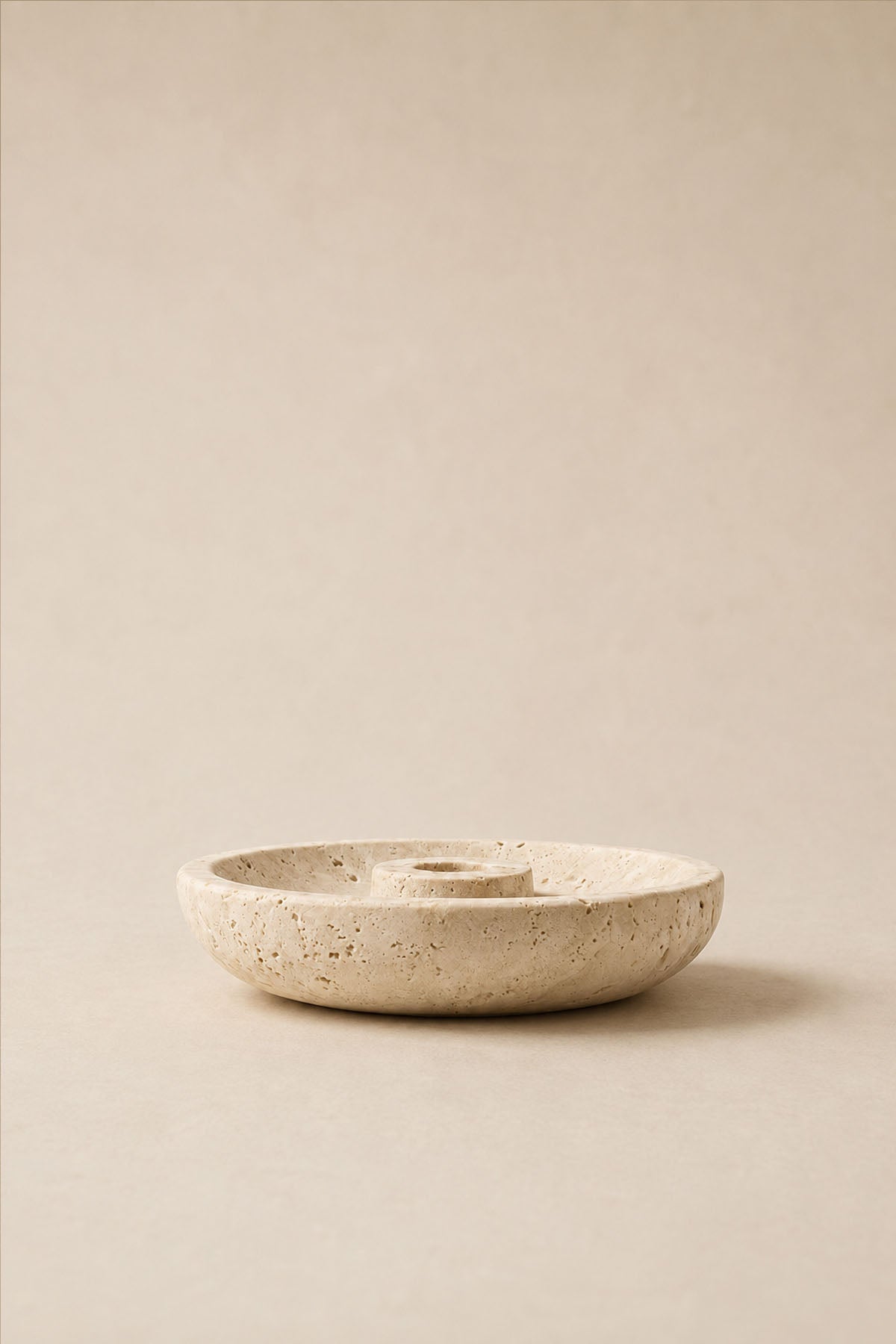 Dekoratif Traverten Mermer Şamdan Mumluk 3 x 14 cm