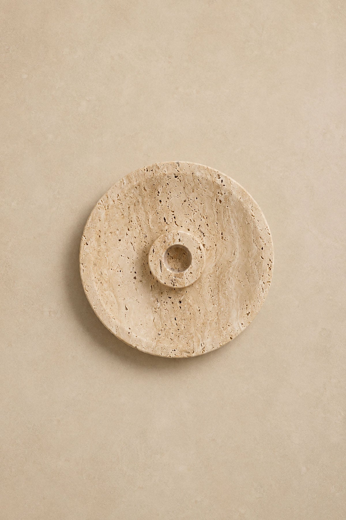 Dekoratif Traverten Mermer Şamdan Mumluk 3 x 14 cm