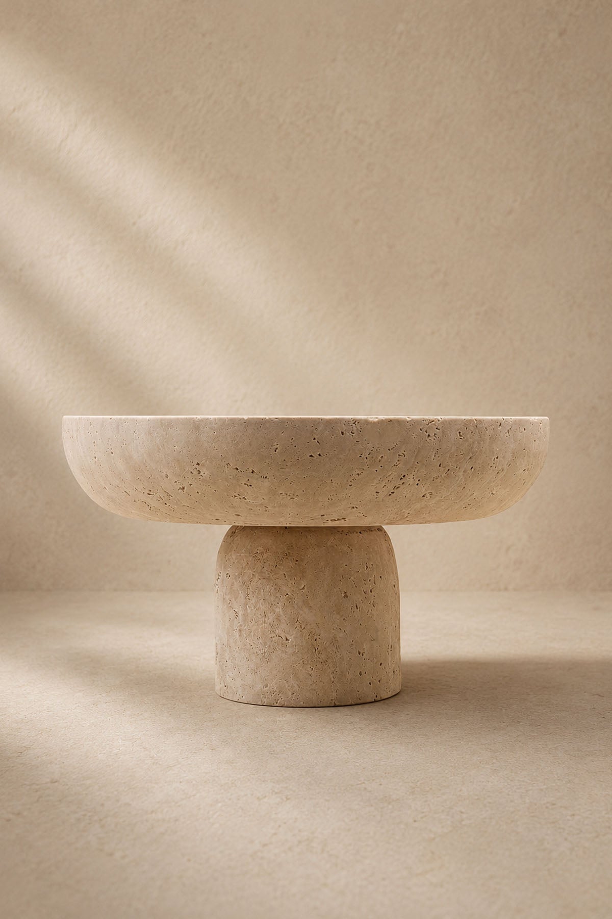 Decorative Travertine Marble Pedestal Bowl 25 x 15 cm
