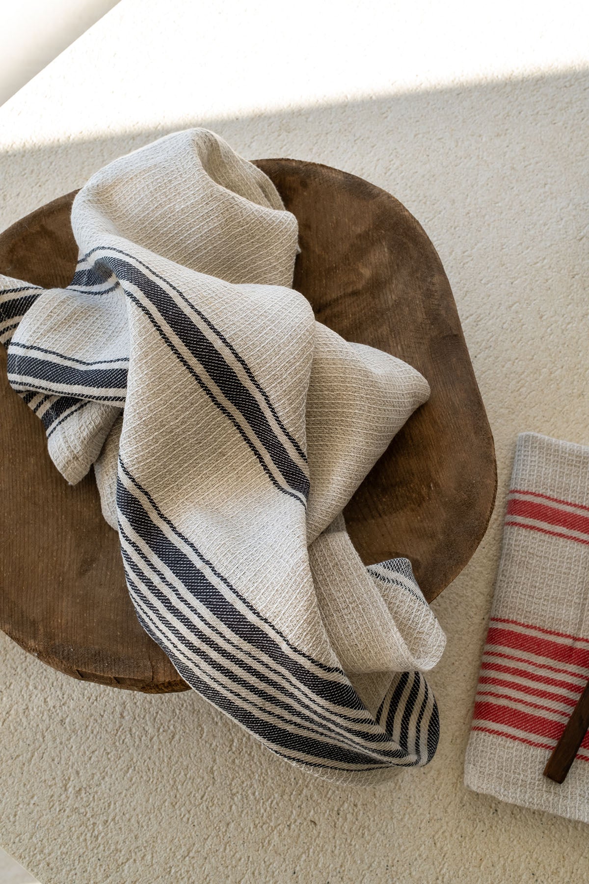 Epicure Kitchen Towel Linen-Black Striped