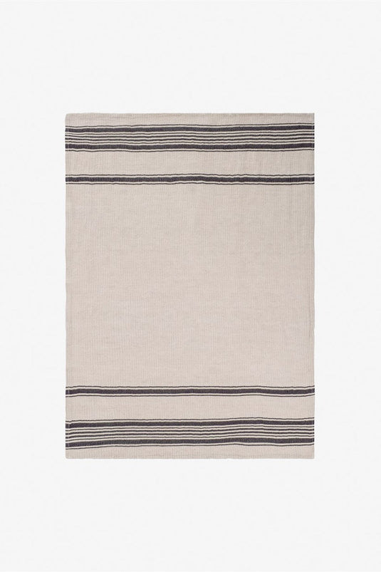 Epicure Kitchen Towel Linen-Black Striped