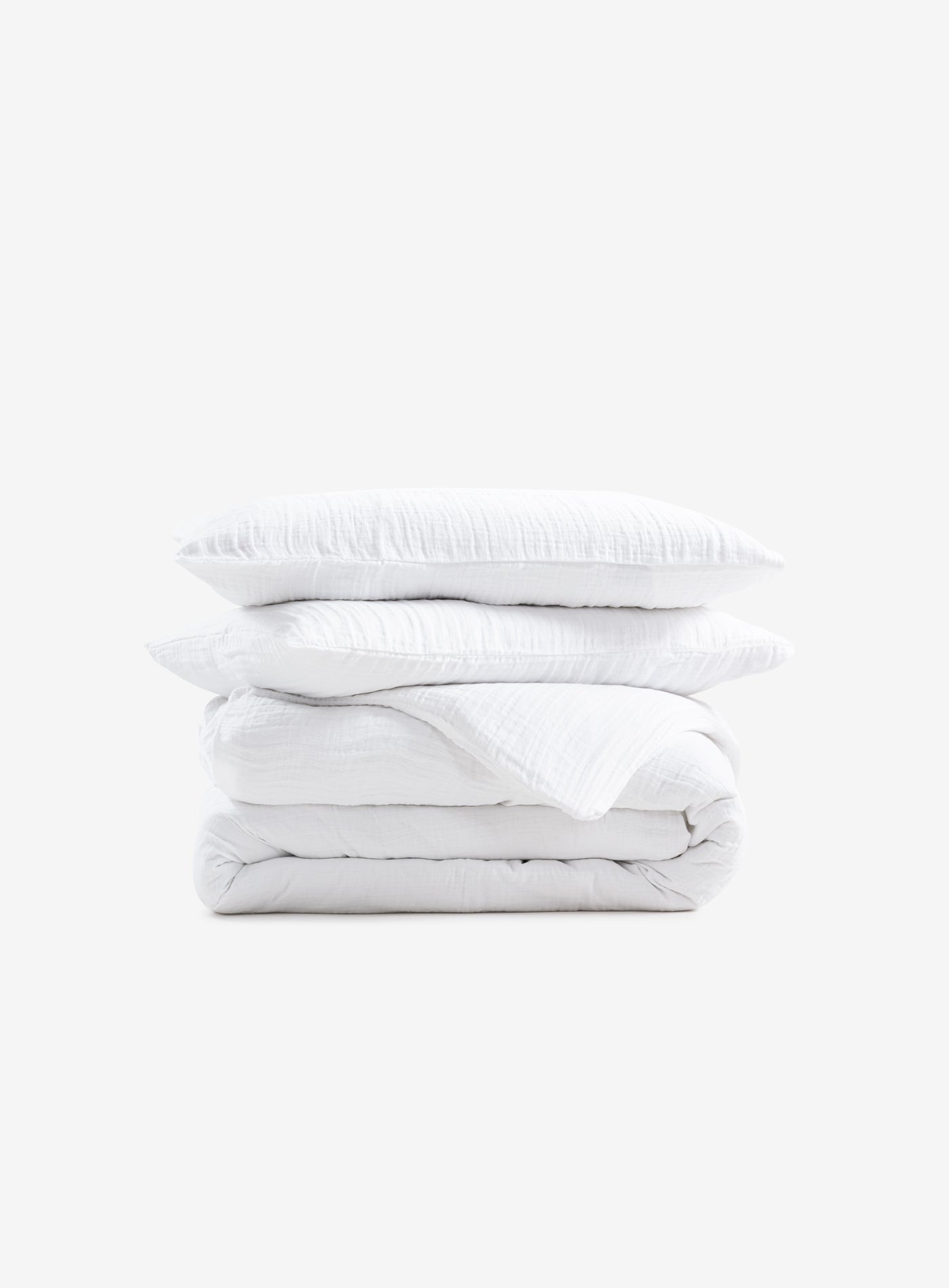 Fine Linen Dokulu Keten Nevresim Beyaz