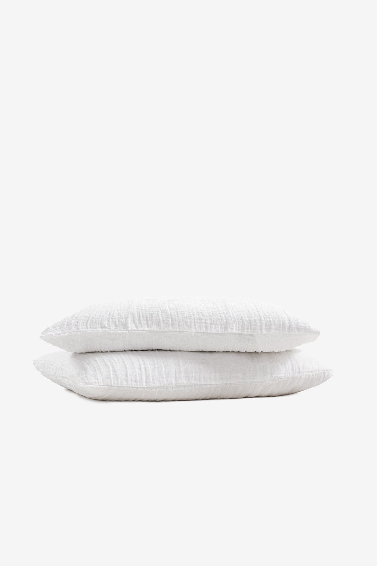 Fine Linen Dokulu Keten 2'li Yastık Seti Beyaz