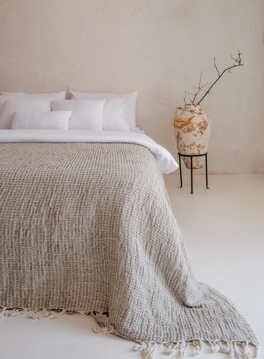 Flax Bedspread Natural