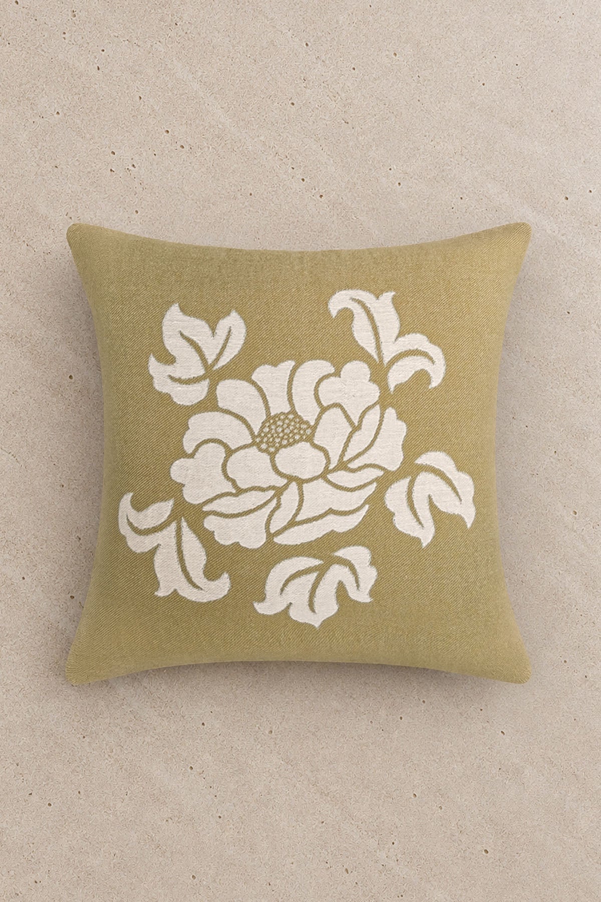 Floral Jacquard Linen Blend Cushion Cover