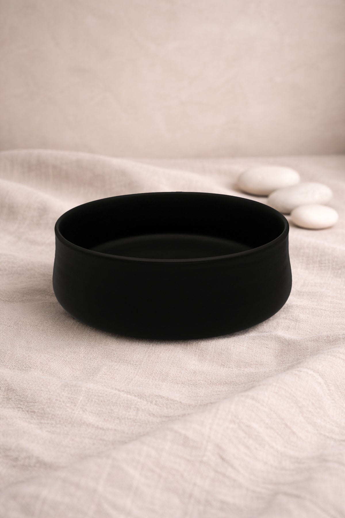 El Yapımı Servis Kasesi ve Dekoratif Kase 22x9 cm Siyah