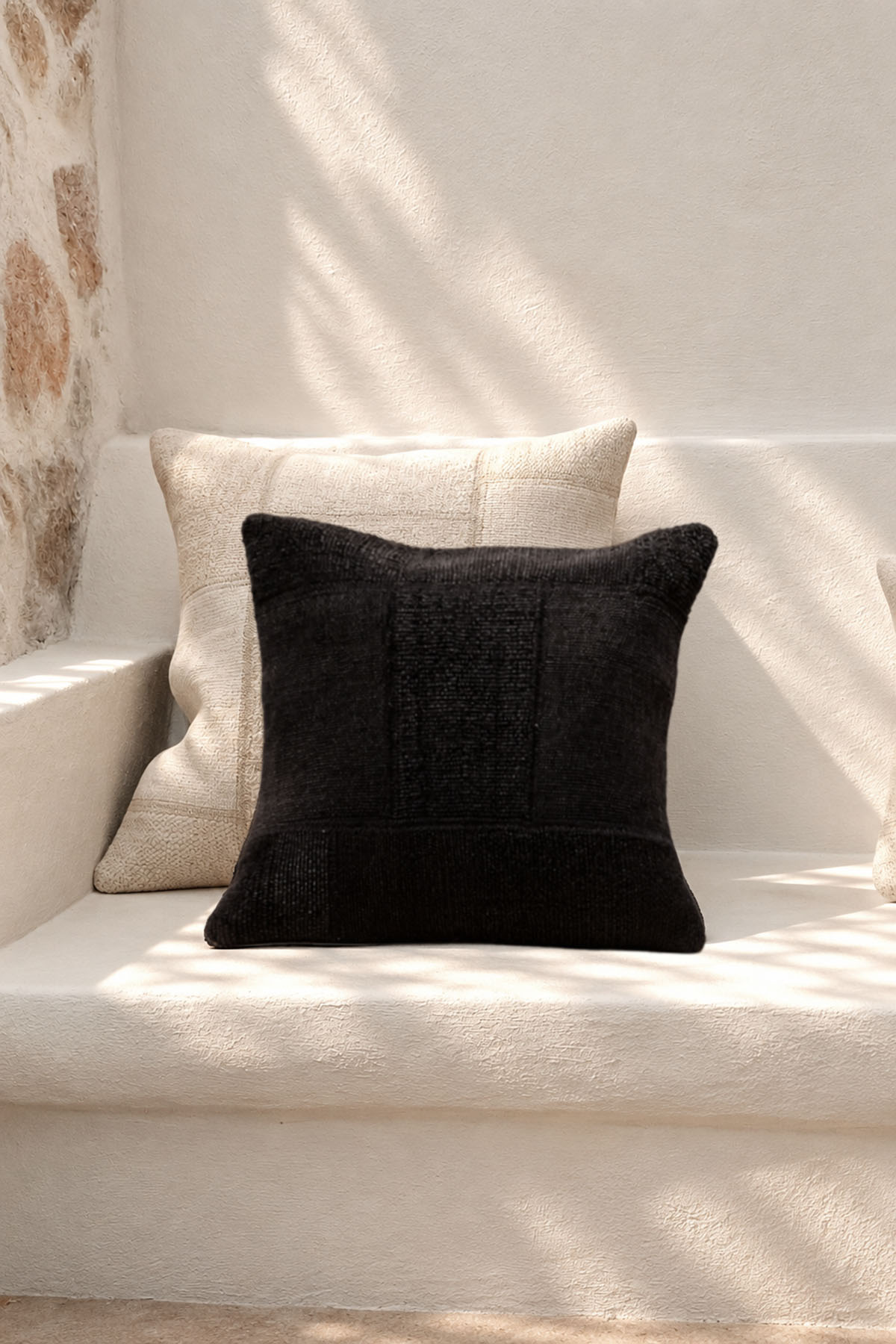Hemp Throw Pillow Case Black