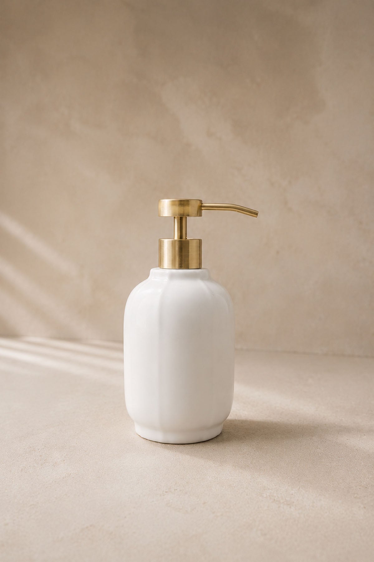 Ivory Stoneware Liquid Soap Dispenser
