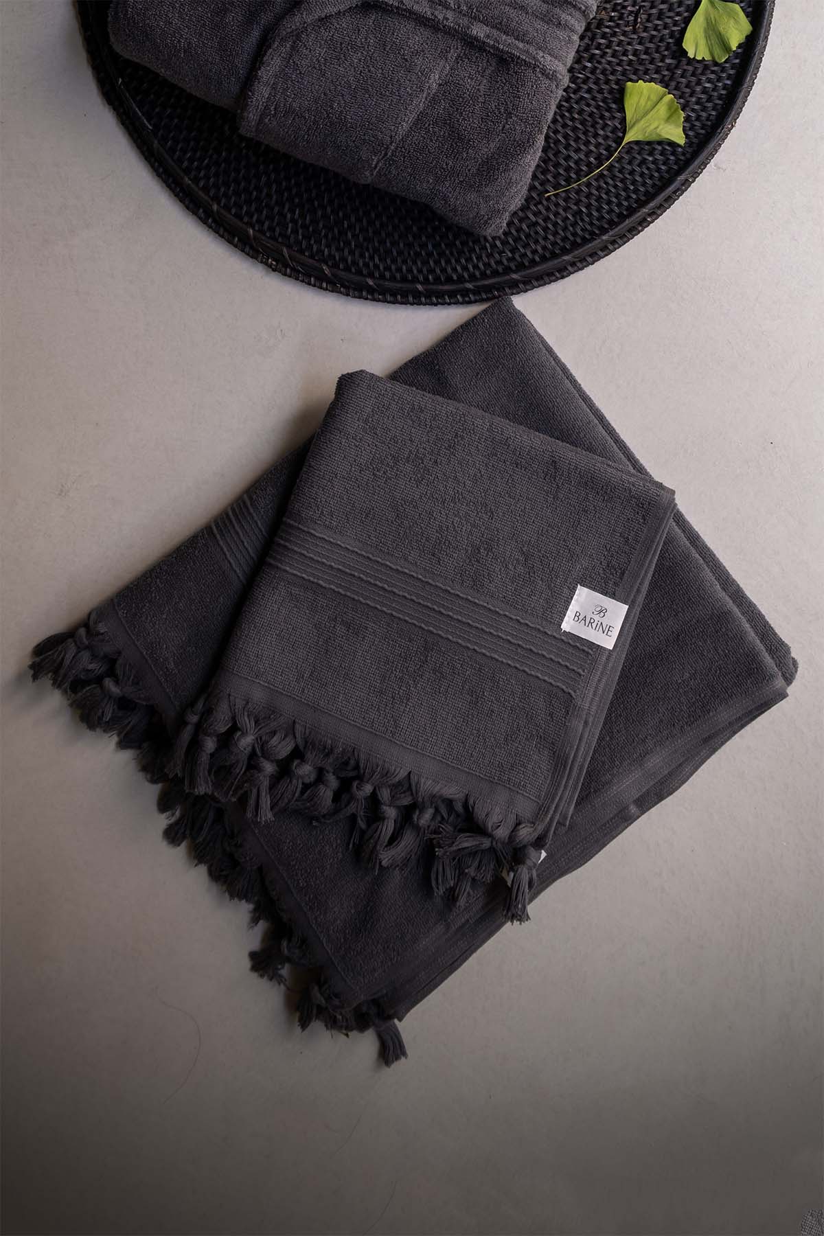 İnce ve Kolay Kuruyan Bukle Havlu Antrasit