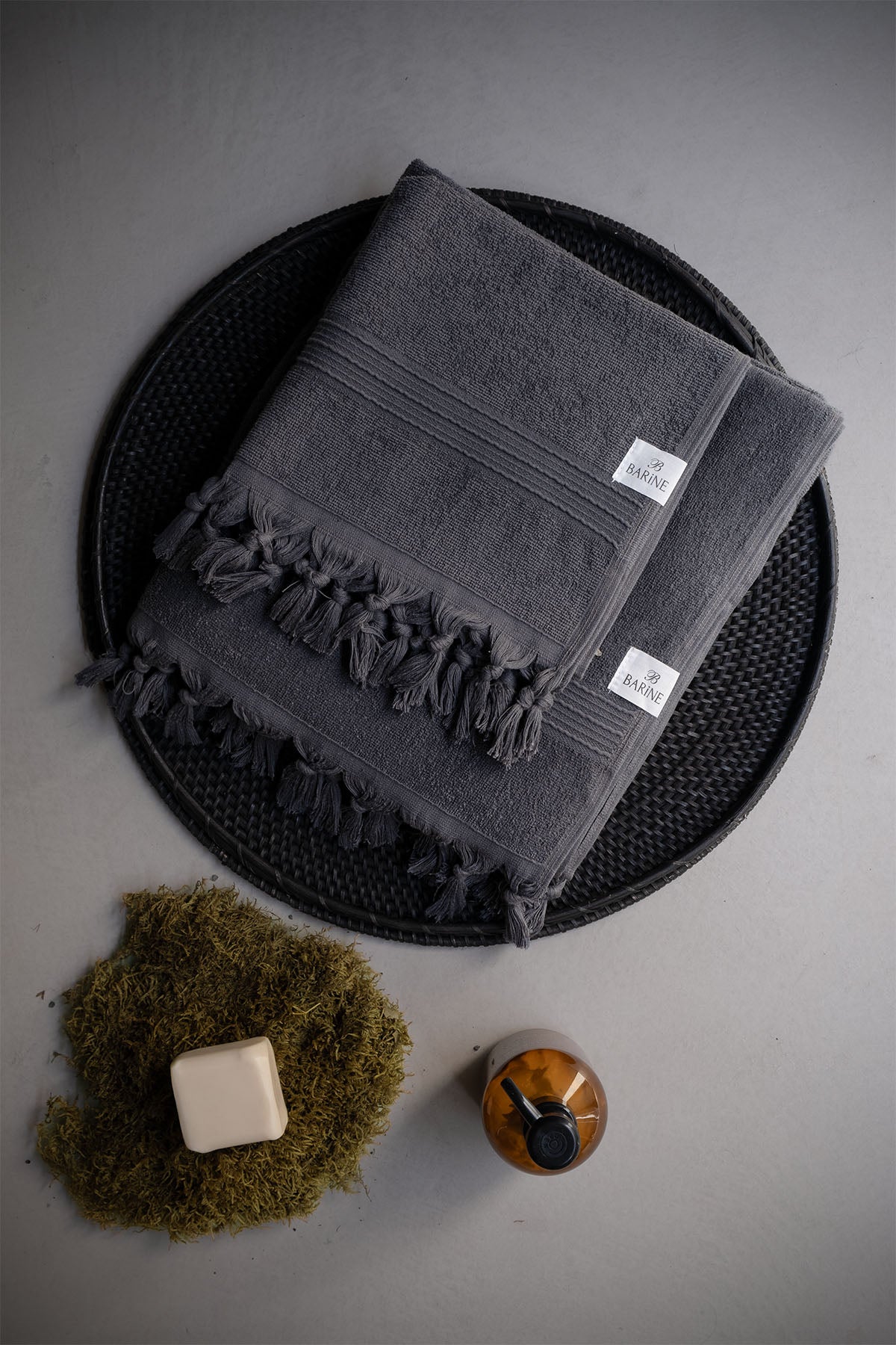 İnce ve Kolay Kuruyan Bukle Havlu Antrasit