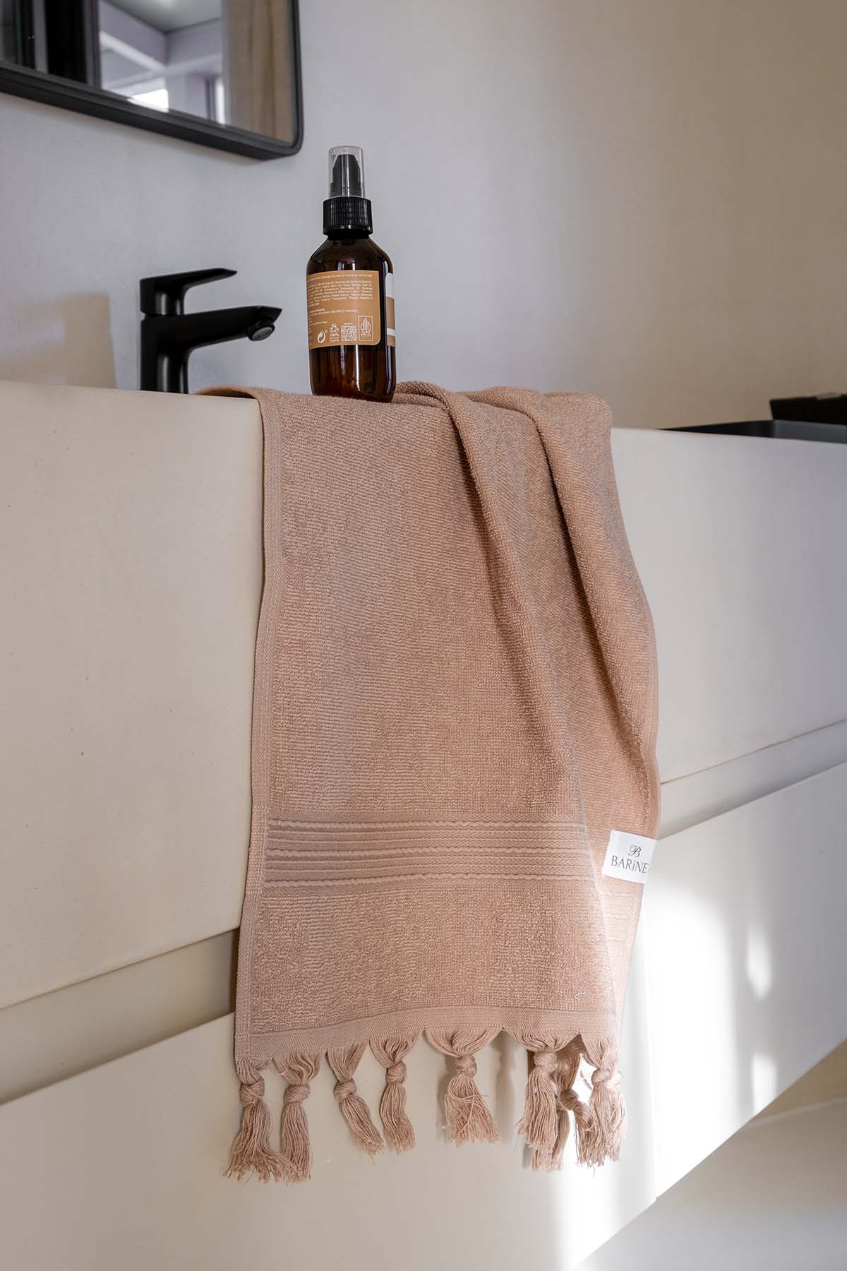 İnce ve Kolay Kuruyan Bukle Havlu Bej