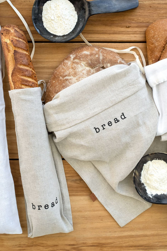 Сумка для хлеба из льняной ткани