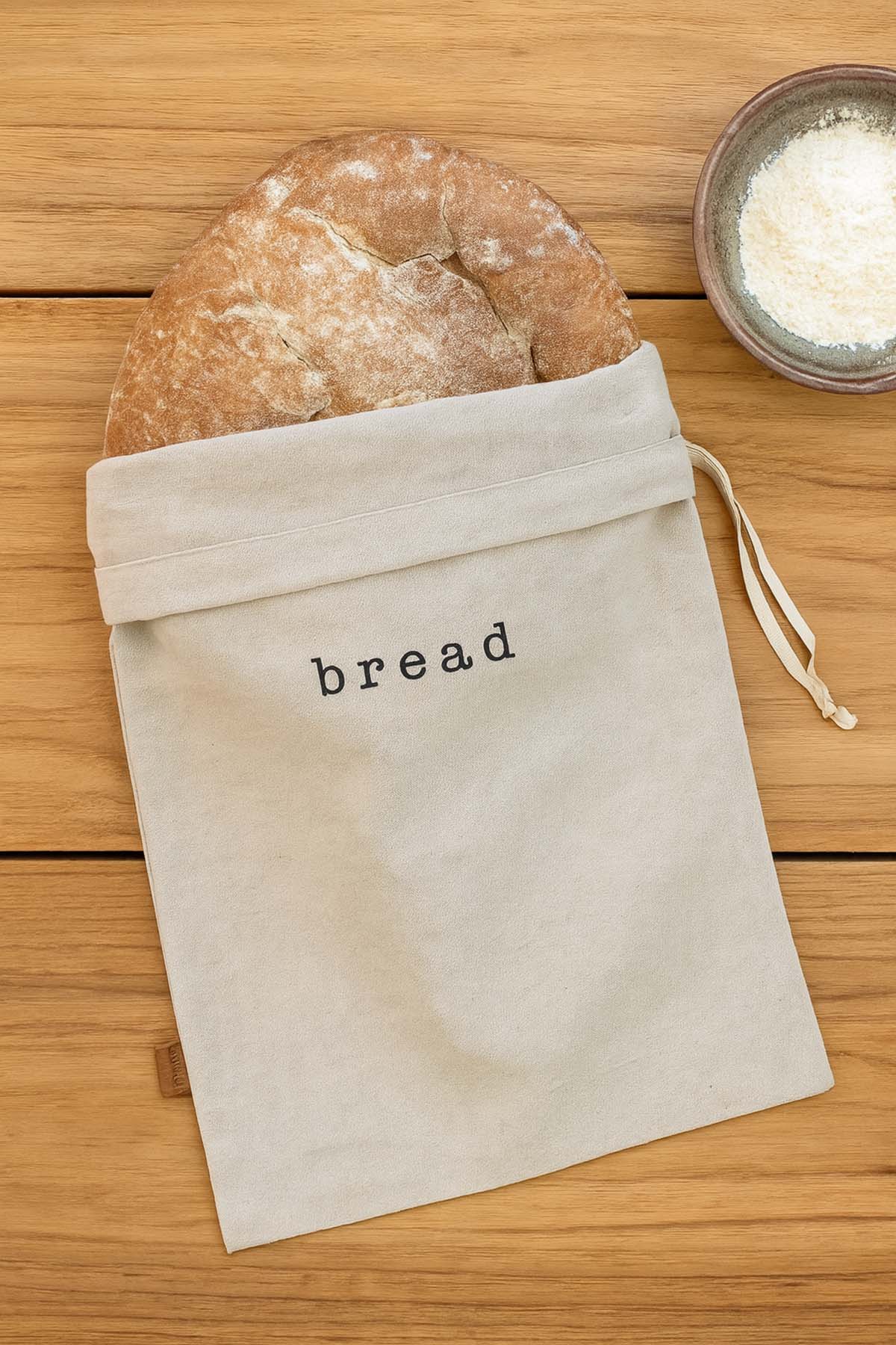 Keten Karışımlı Bez Ekmek Torbası 30x52 cm