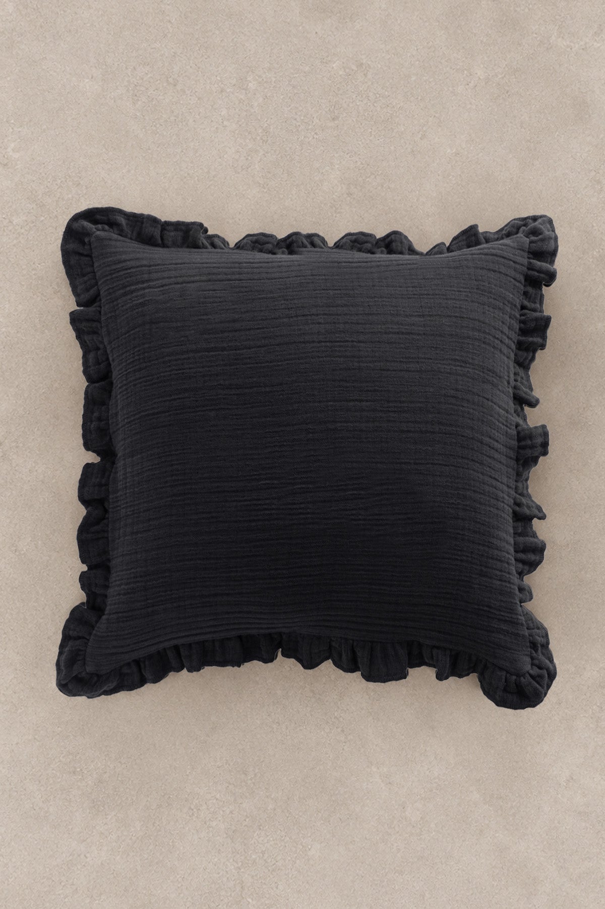 Linen Gauze Throw Pillow Cover Coal