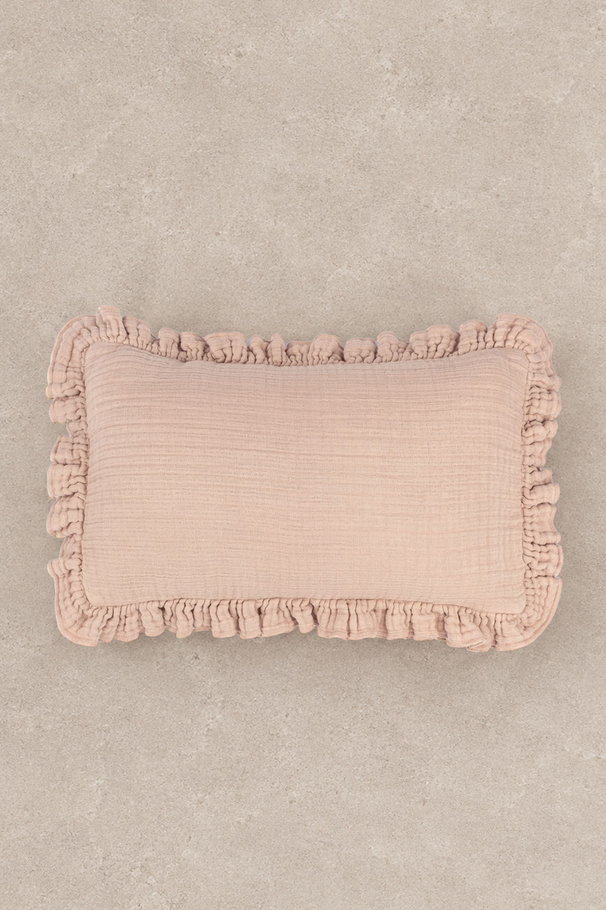 Keten Dokulu Kırlent Kılıfı 30x50 cm Pudra Pembe